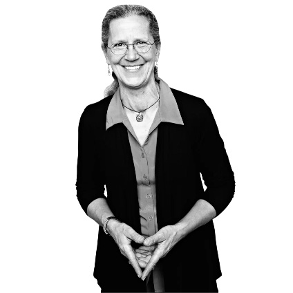 Teepa Snow, a leading educator on dementia care, smiling warmly in a professional black and white portrait.